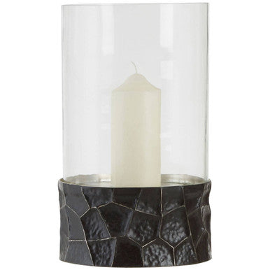 Akola Black and Gold Large Hurricane Candle Holder