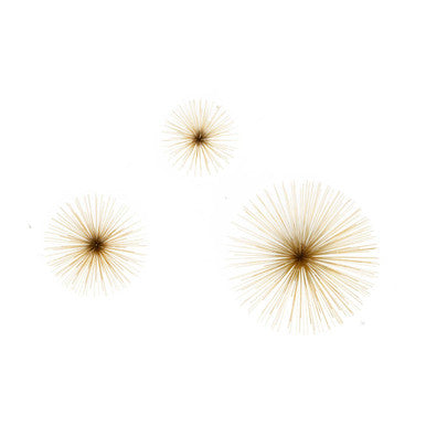 Mirano Set Of 3 Gold Finish Starburst Wall Decor