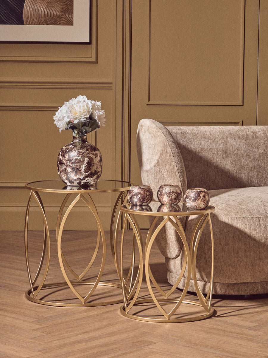 Garan Set of 3 Brown Marble Effect Tealight Holders