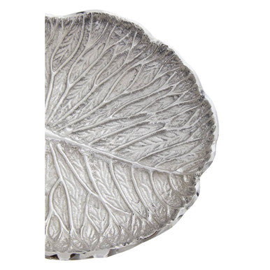 Salma Small Silver Finish Lotus Leaf Plate