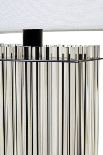 Elana Clear Glass Table Lamp With Matte Black Base