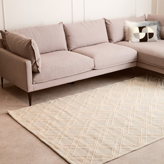 Bosie Jango Large Geometric Ivory Rug