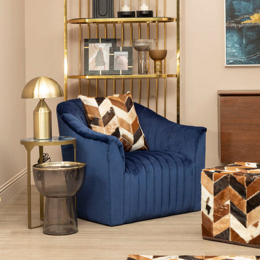 Bosie Safira Natural Leather Patchwork Cushion