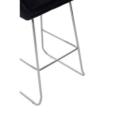 Tamzin Black Velvet Bar Chair With Low Arms
