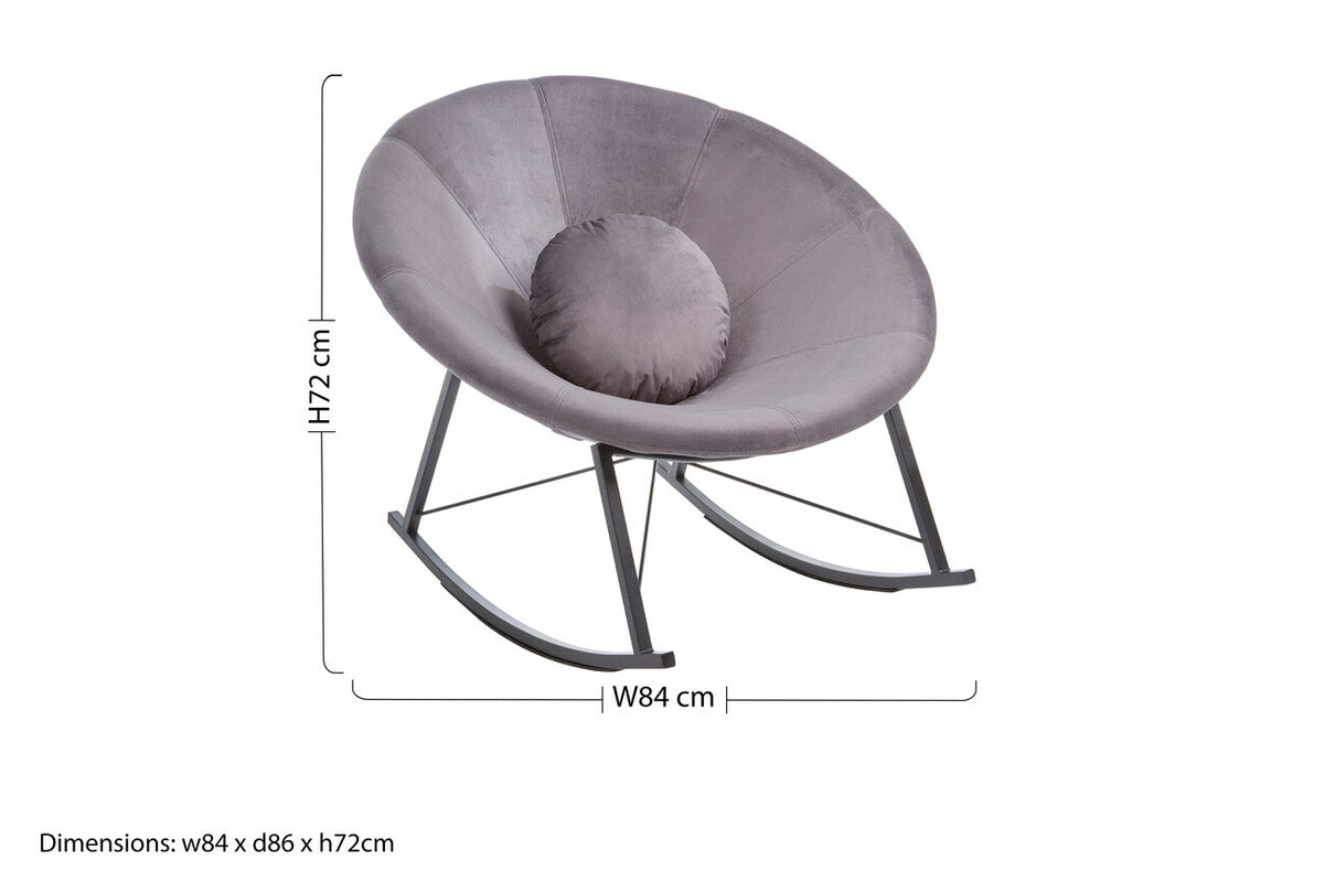 Arto Grey Conic Rocking Chair