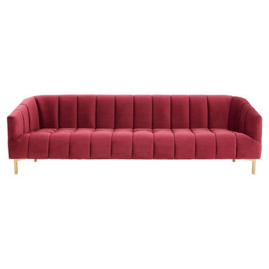 3 Seater Wine Velvet Sofa, Bella