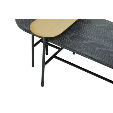 Serrano Black Oak Veneer and Marble Coffee Table
