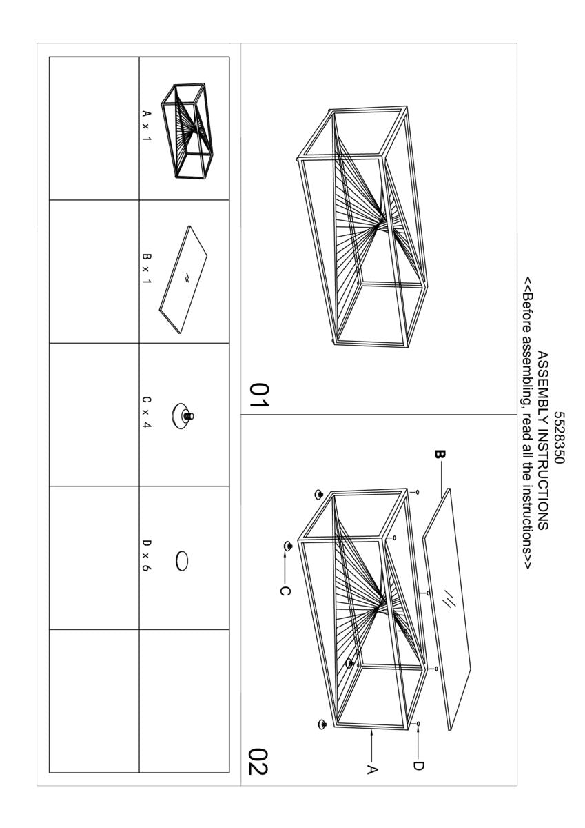Amella Coffee Table With Silver Finish Frame