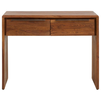 Brown Sheesham and Acacia Wood Console Table with Two Storage Drawers, Surati