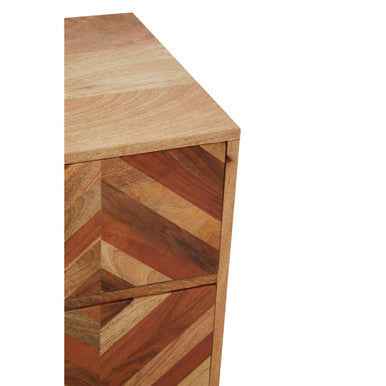 Boho Two Door and Three Drawer Mango Wood Sideboard