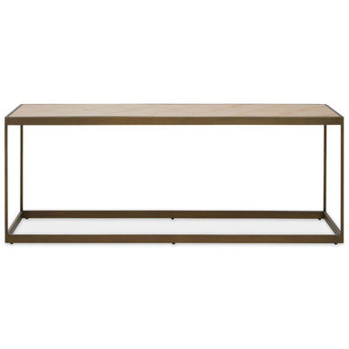 Grenoble Oak Veneer and Brushed Brass Coffee Table