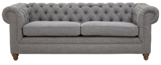 3 Seater Grey Linen Sofa, Stella
