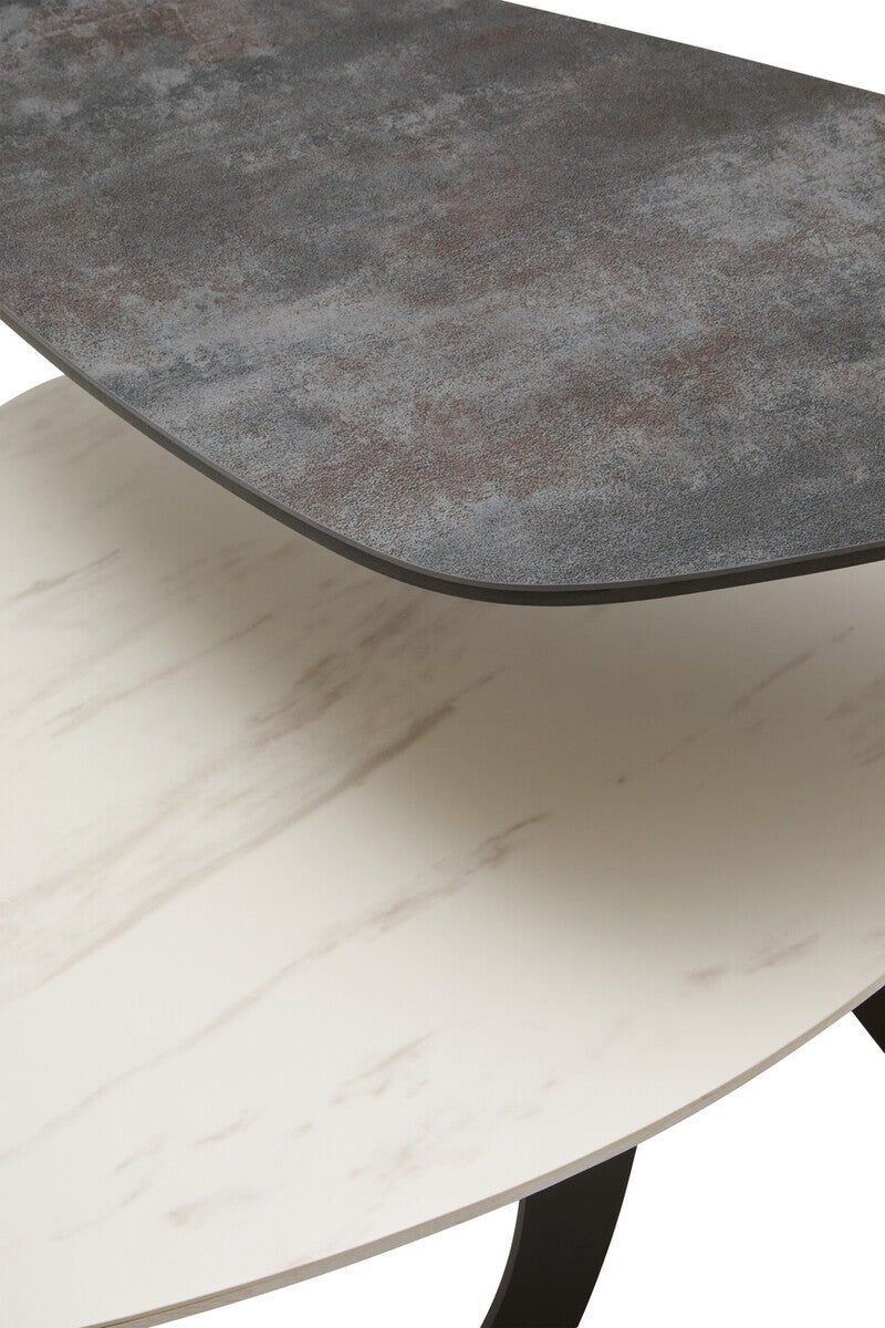 Imperia 2 Tier Small Asymmetrical Ceramic Coffee Table