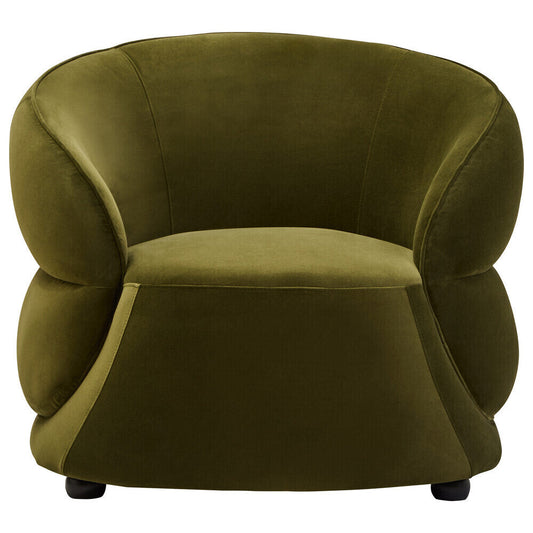 Darla Forest Green Curved Velvet Chair