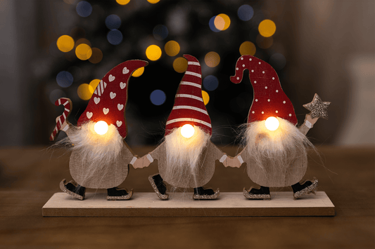 Christmas LED Gonk Decoration Set of 3