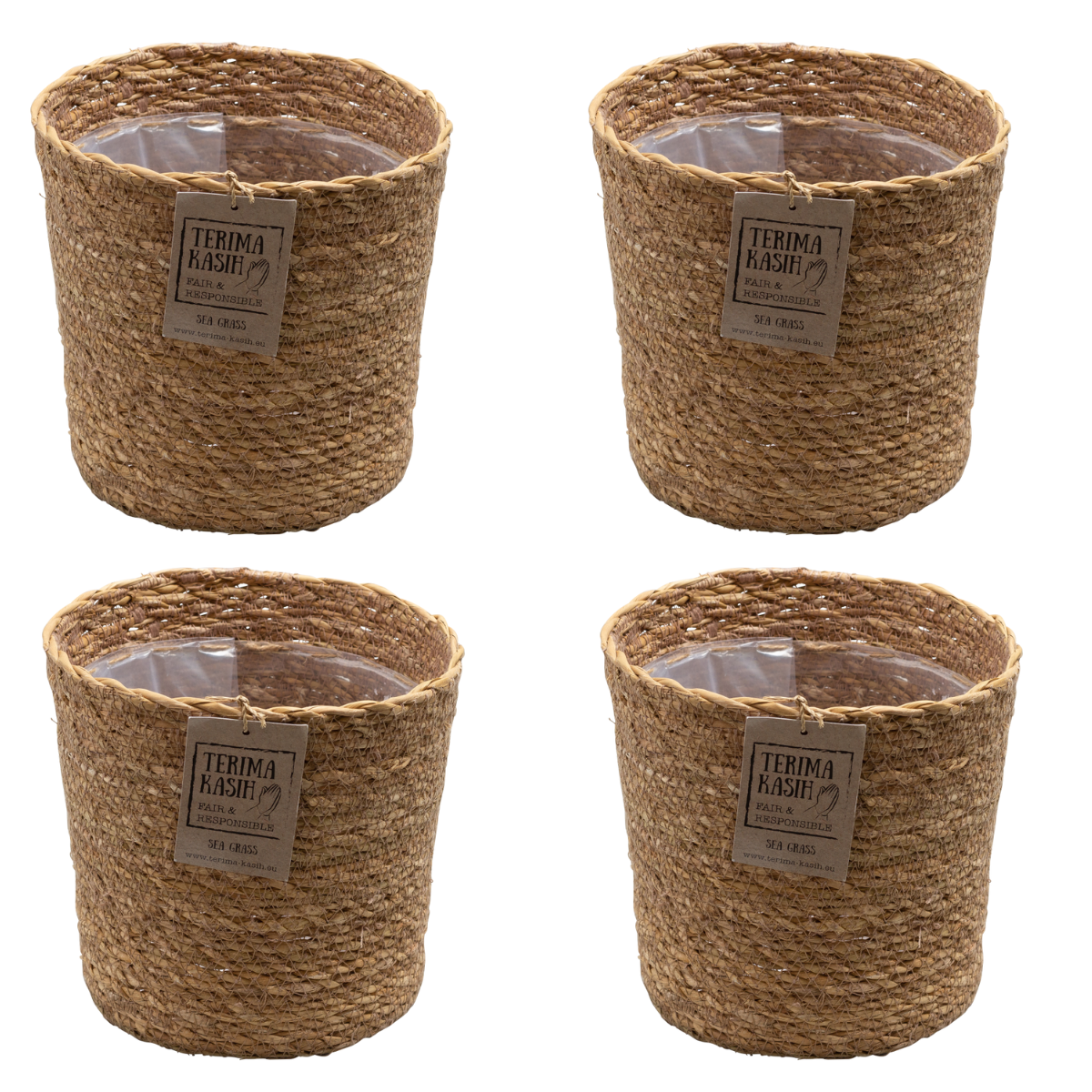 Basket 'Gaby Naturel' - Set of 4 - For plants with a pot size of 12 cm