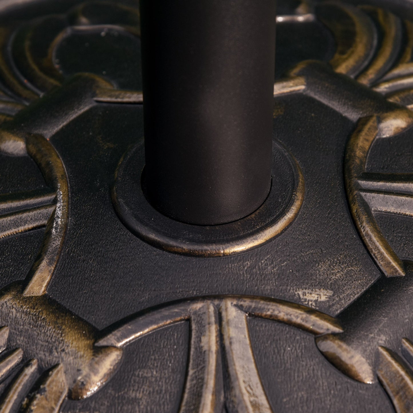 Outsunny 13KG Round Parasol Base Heavy Duty Cement Stand Umbrella Holder Bronze