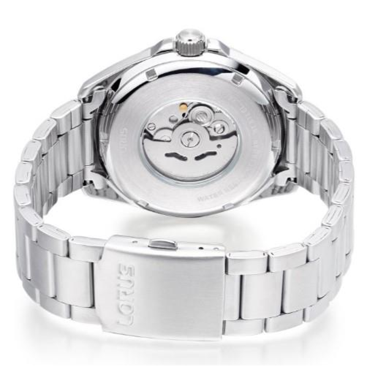 Lorus Mens Automatic Date Black Dial Stainless Steel Bracelet Watch RU401AX9