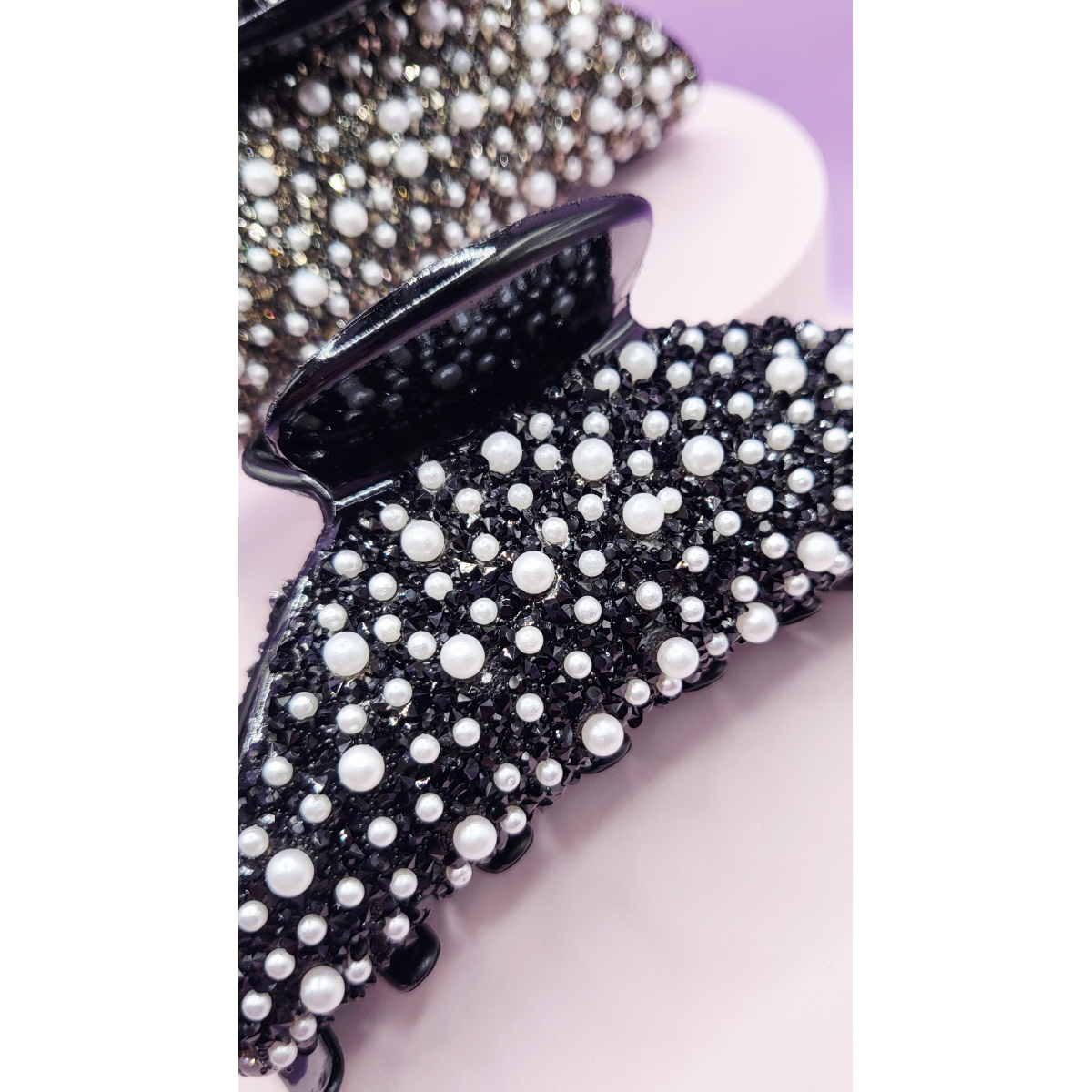 Pearl Rhinestone Hair Clamps Pack of 12