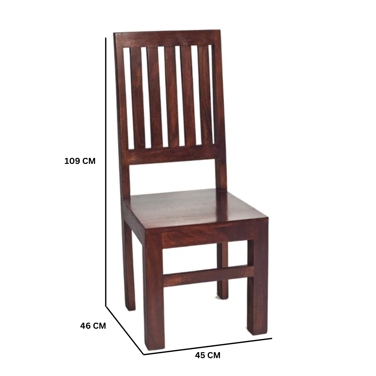 Toko Dark Mango Slat Back Chair (Set of 2)