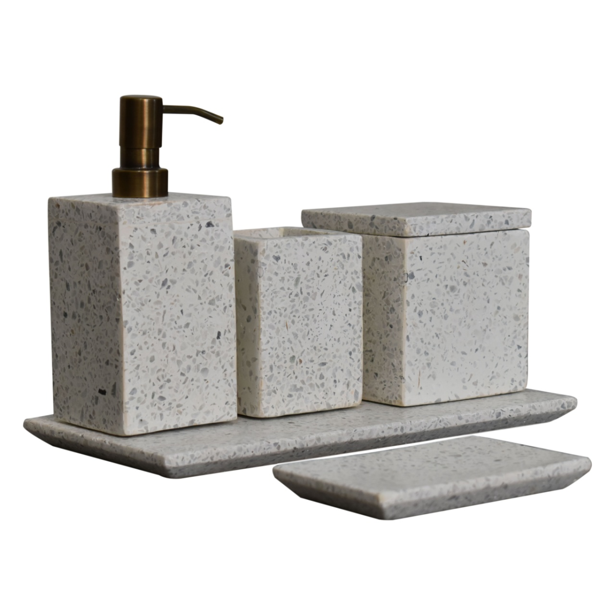 Artisan Furniture Bathroom Accessories - Trazzo 5-piece Bathroom Set, Marble
