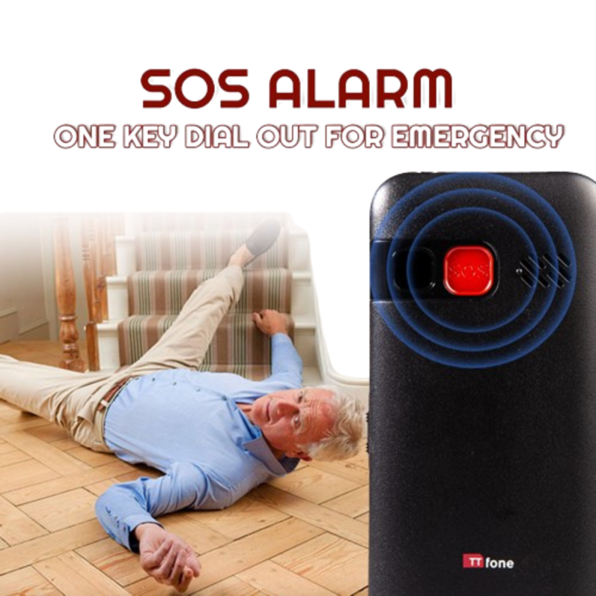 TTfone TT190 Big Button Basic Senior Unlocked Emergency Mobile Phone - Simple Cheapest Phone with Dock Charger and O2 Sim Card