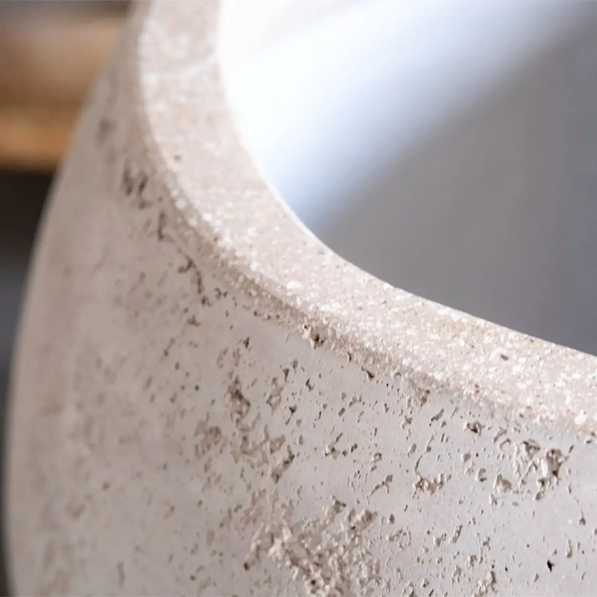 Orbello | Truffle – 35cm Medium Concrete Sphere Planter – 25L Round Plant Pot