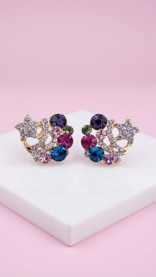 Star Cluster Crystal Stud Earrings