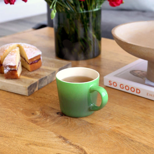 330ml Green New Bone China Ombre Mugs - Pack of Six