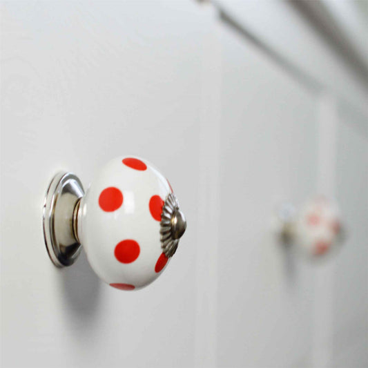 Round Spot Ceramic Cabinet Knob