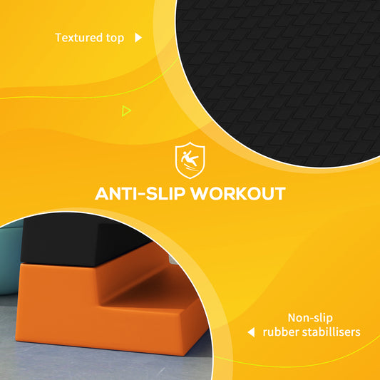 15cm/20cm/25cm Exercise Stepper for Home Workout, Aerobic Step Platform, Orange | SPORTNOW