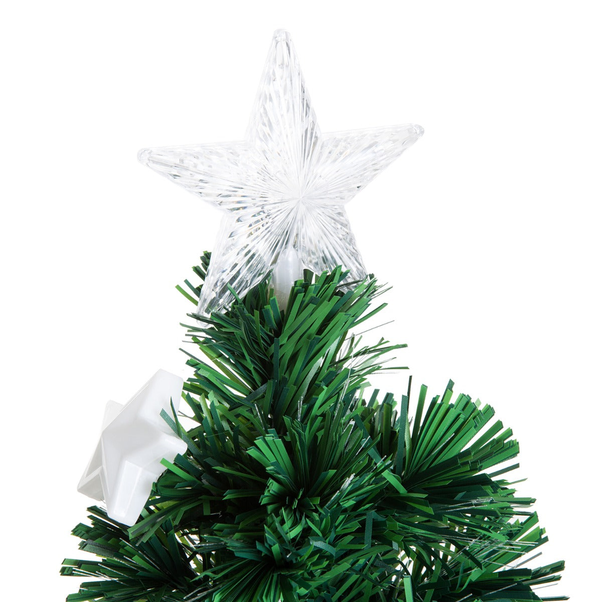 Homcom 4FT Prelit Artificial Christmas Tree Fibre Optic Star LED Light with LED Light for Indoor Party