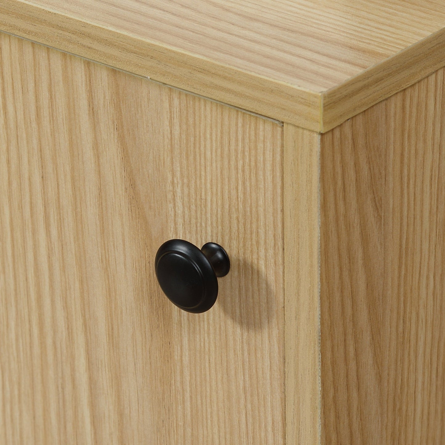 HOMCOM TV Stand Cabinet with Sliding Door for Living Room Natural