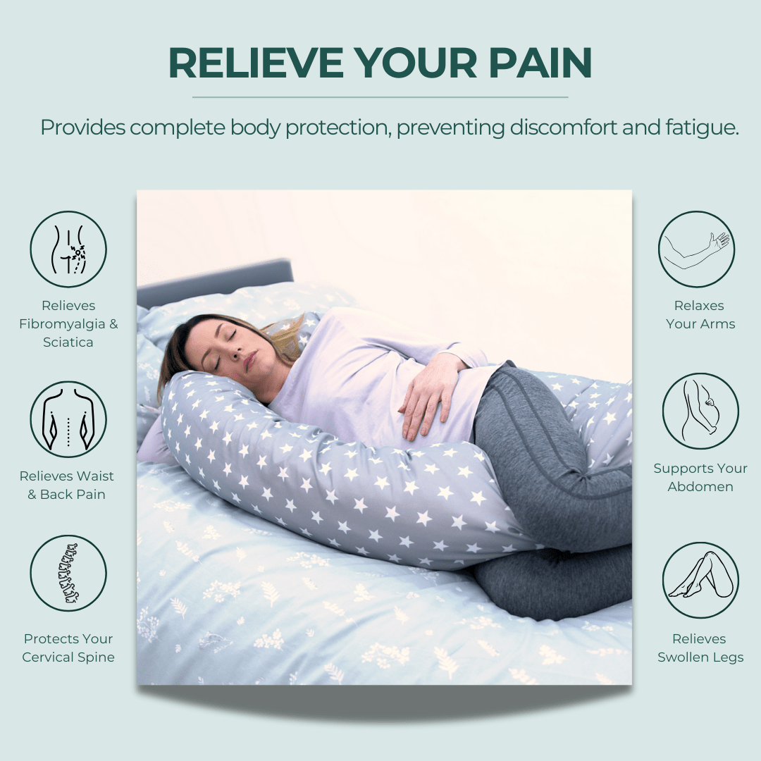 12 Ft Maternity Pillow And Case - Grey Floral