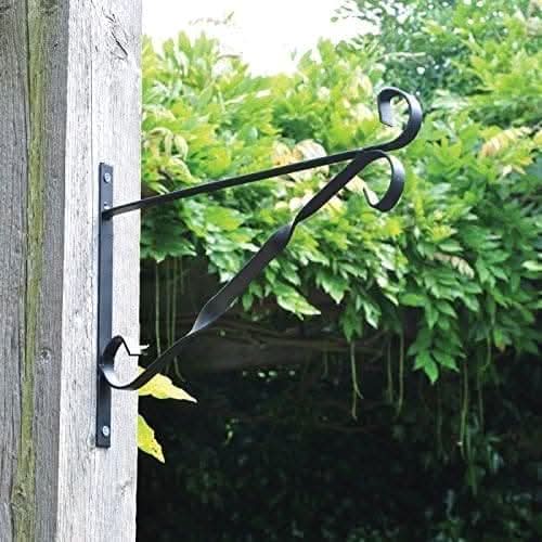 12" Black Garden Hanging Baskets Wall Mounting Indoor Outdoor Brackets