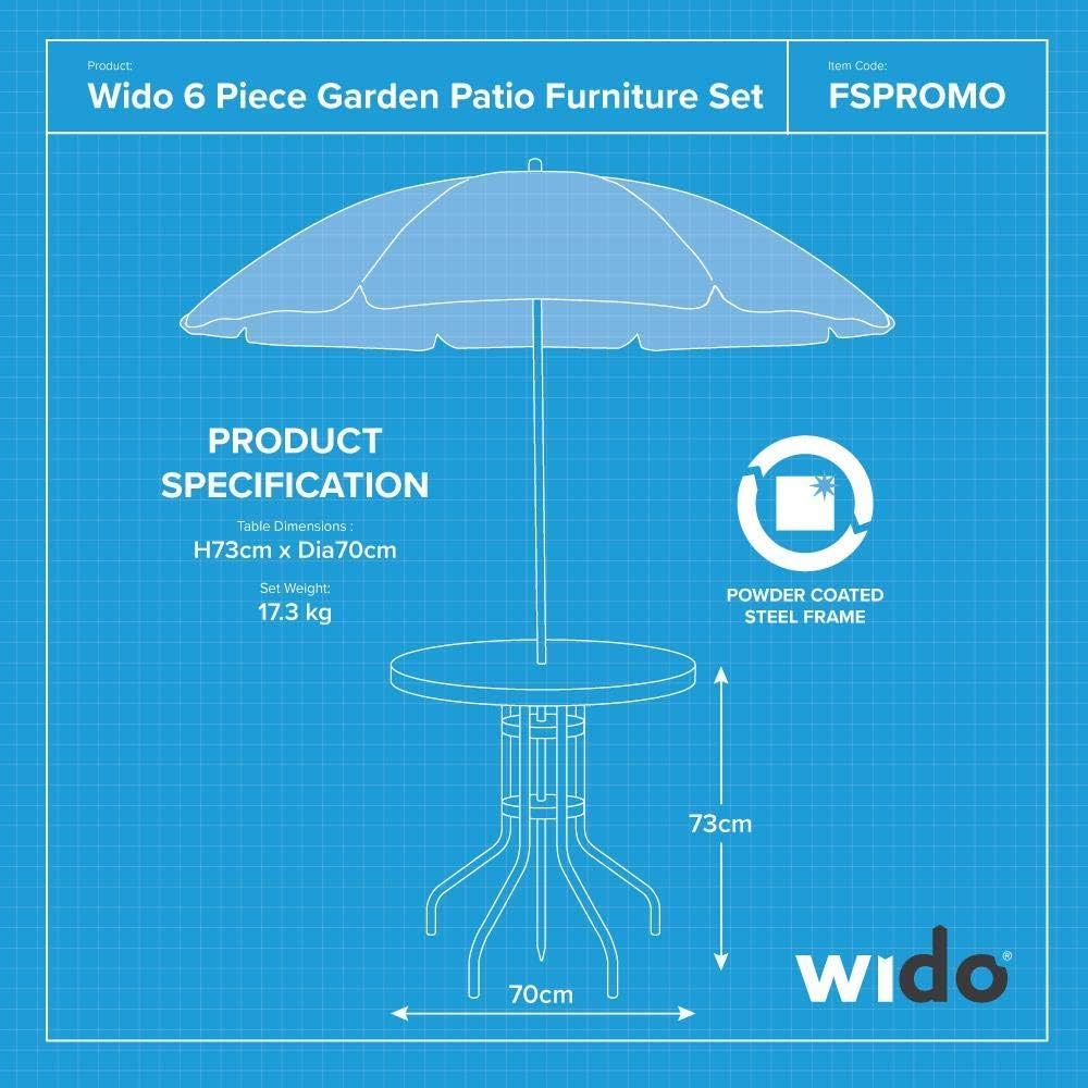 Six Piece Garden Patio Furniture Set