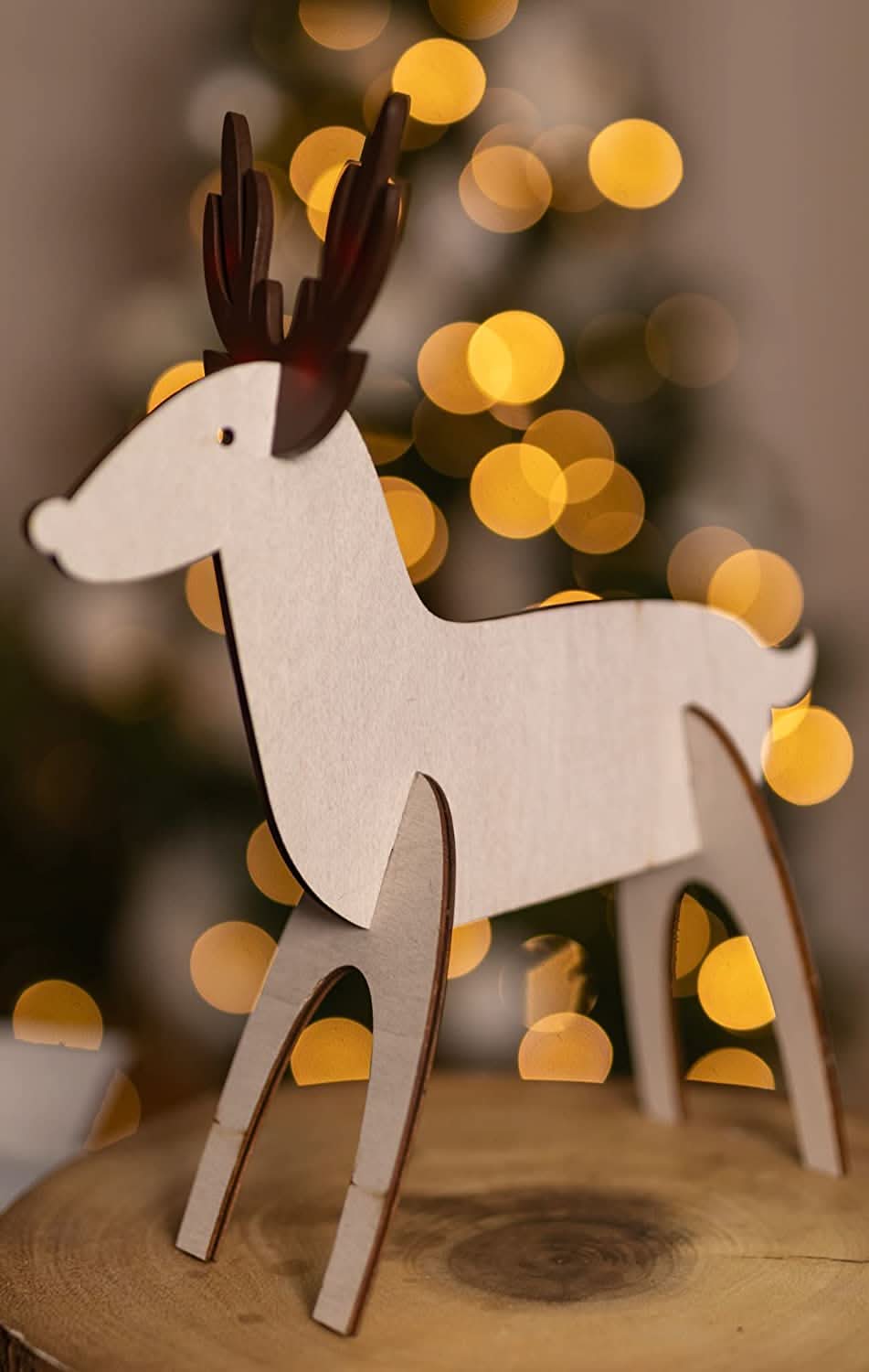 Make Your Own Wooden Reindeer Family Christmas Ornaments
