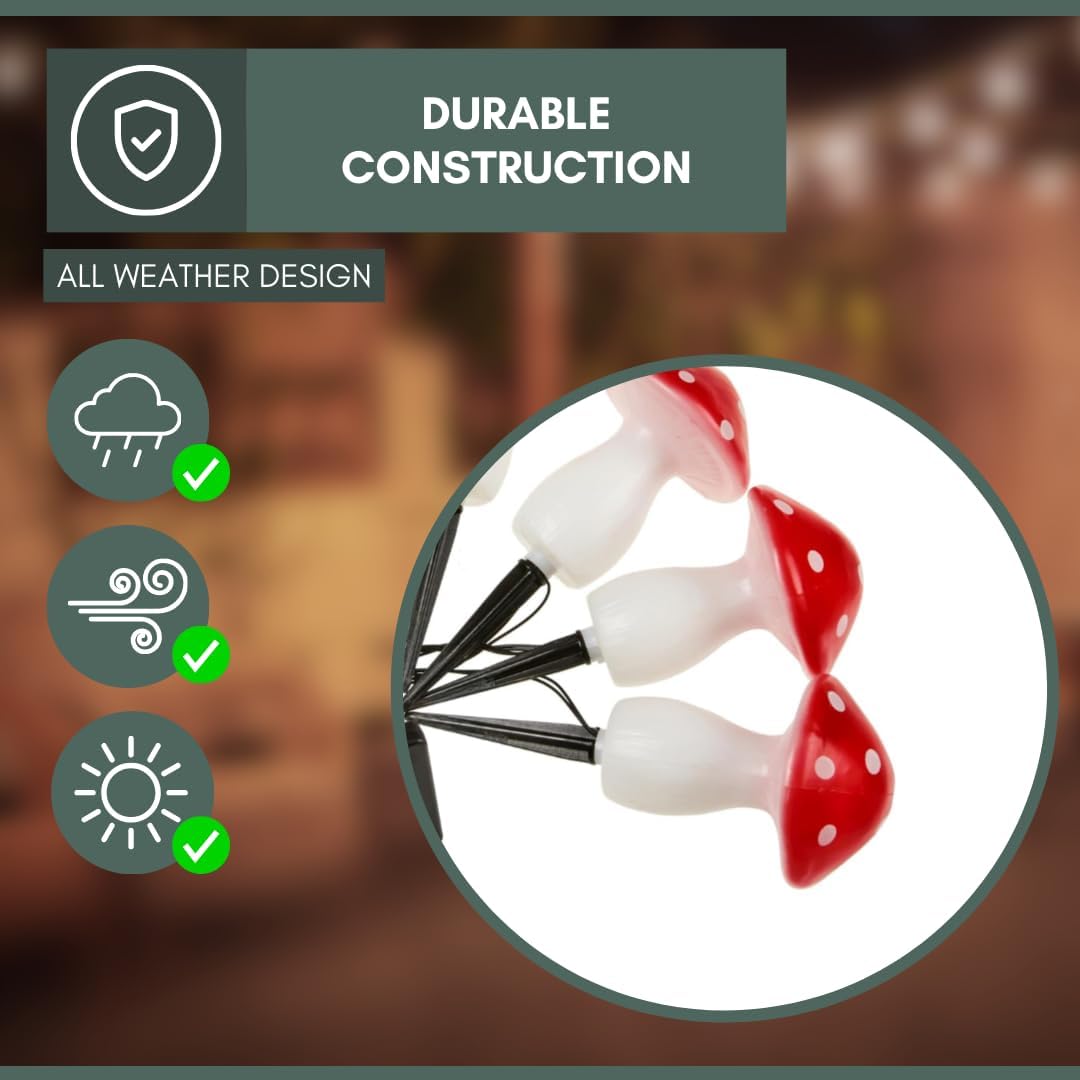 Fairy Mushroom Outdoor Stake Lights - Set of 4