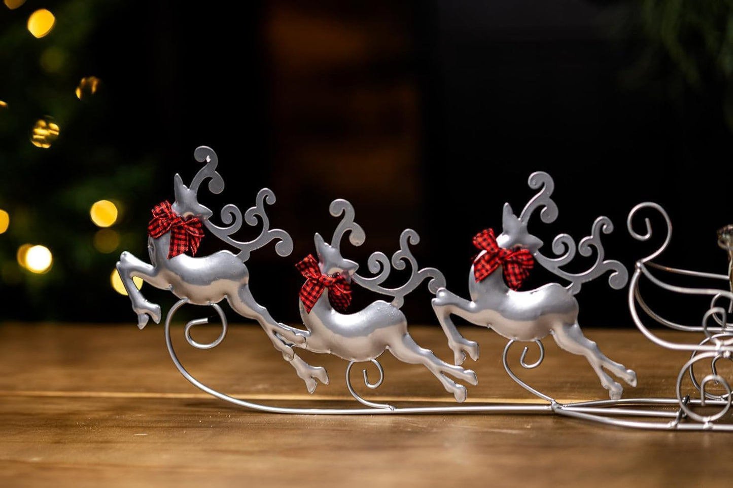 Glass Flying Reindeer Candle Holder