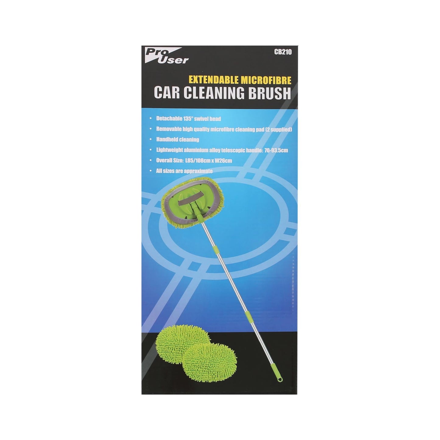 Microfibre Extendable Car Wash Brush - 43" - Green