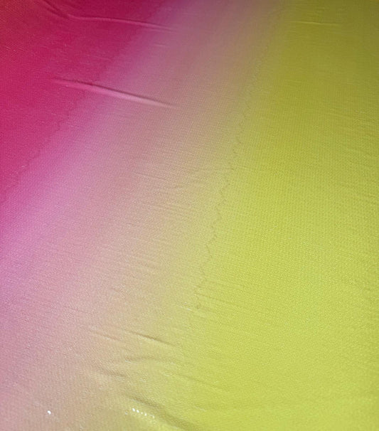 Yellow Pink Ombre Sequin Fabric for Dresses