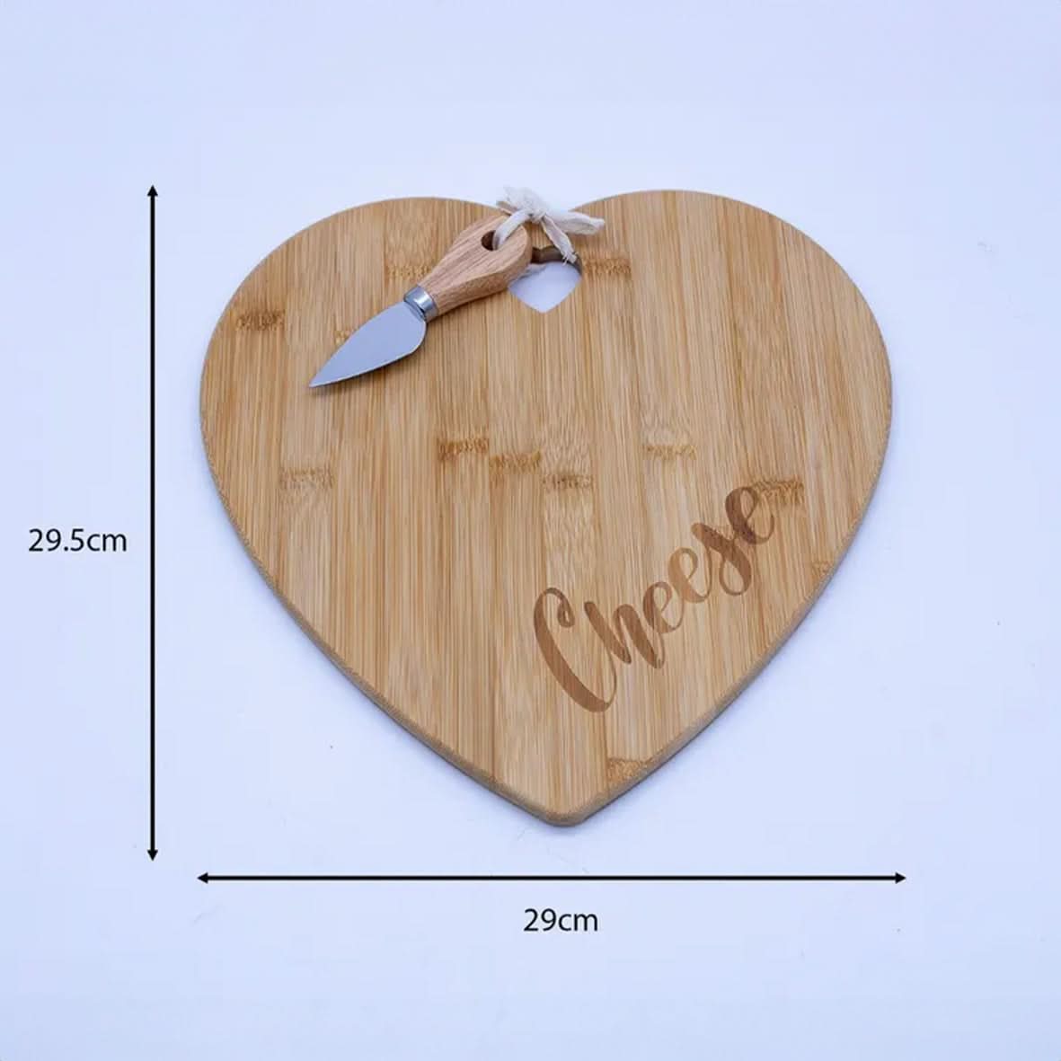 Wooden Cheese Board With Knife, Heart Home Kitchen Wood Serving Platter
