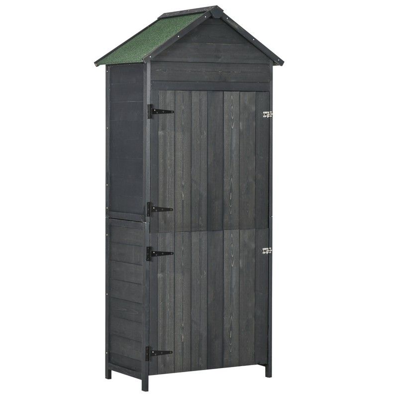 Rustica 188cm Barn Door Apex Garden Store Lockable Fir Wood Grey by Steadfast
