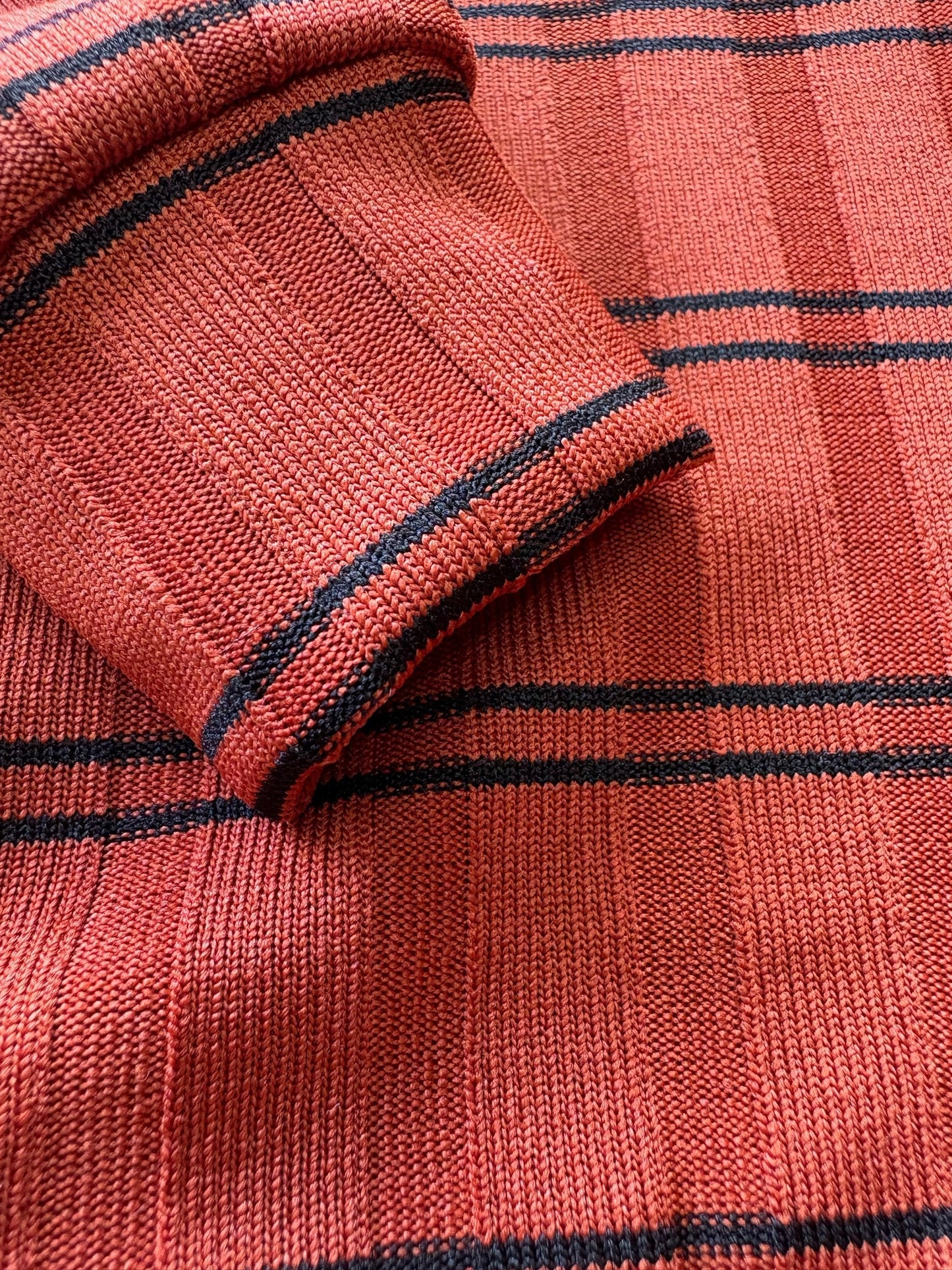 Ribbed Jersey Suit - Rust Orange