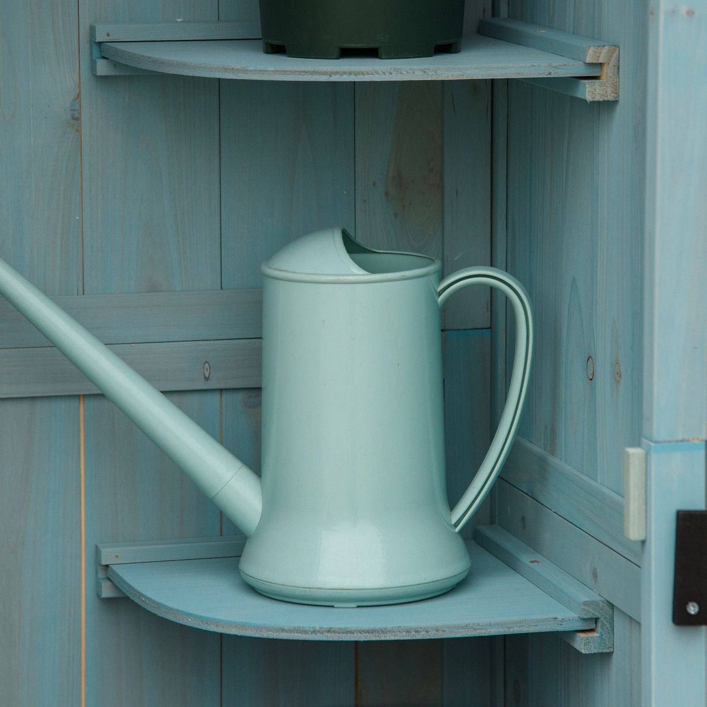 Rustica 179cm Single Door Apex Garden Store Fir Wood Blue by Steadfast
