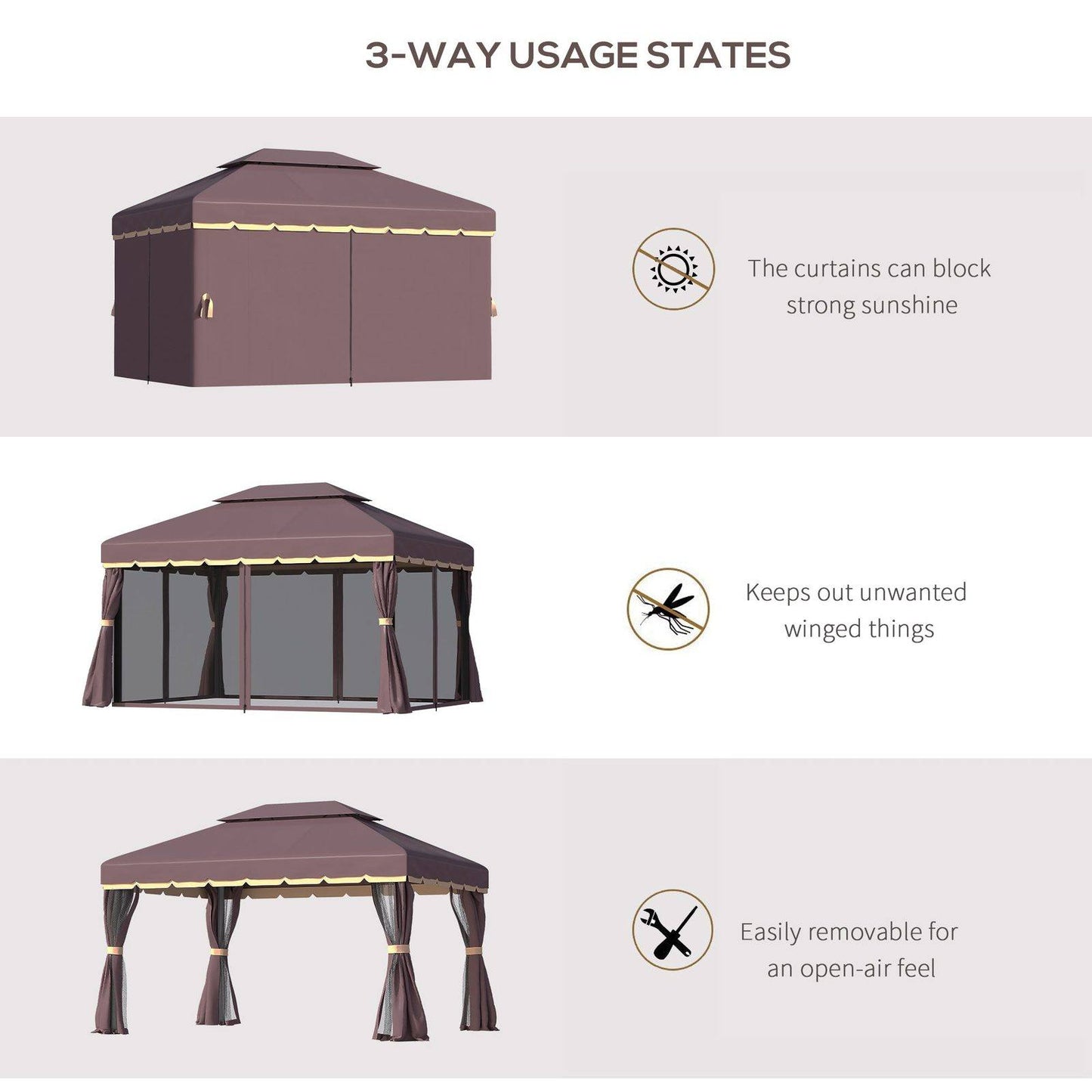 3 x 4m Aluminium Garden Gazebo