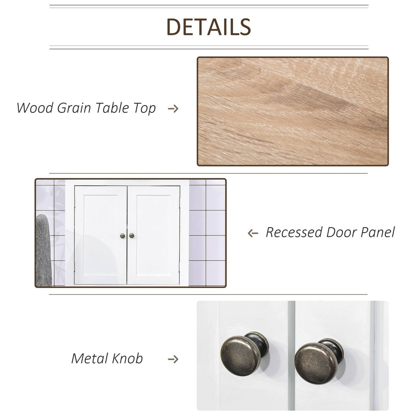 kleankin Bathroom Pedestal Under Sink Cabinet Storage Standing Unit w/ 2 Door Space Saver
