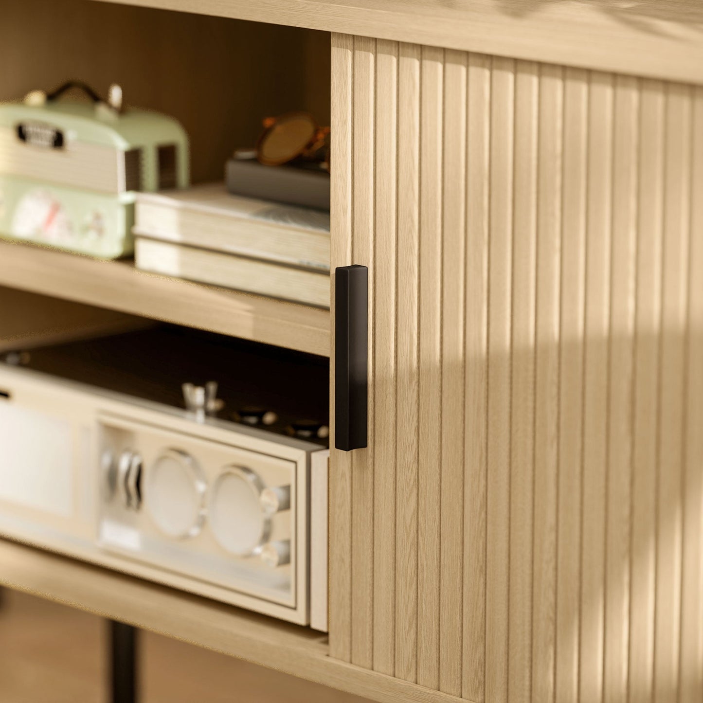 HOMCOM TV Unit for Living Room, TV Stand, Oak Tone