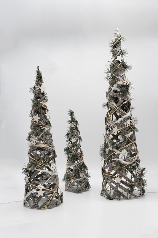 Set of 3 LED Large Pre Lit Christmas Trees