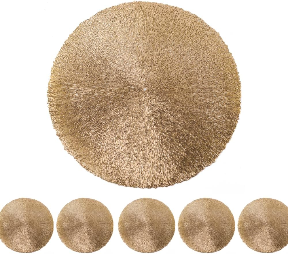 Christmas Gold Round Placemat